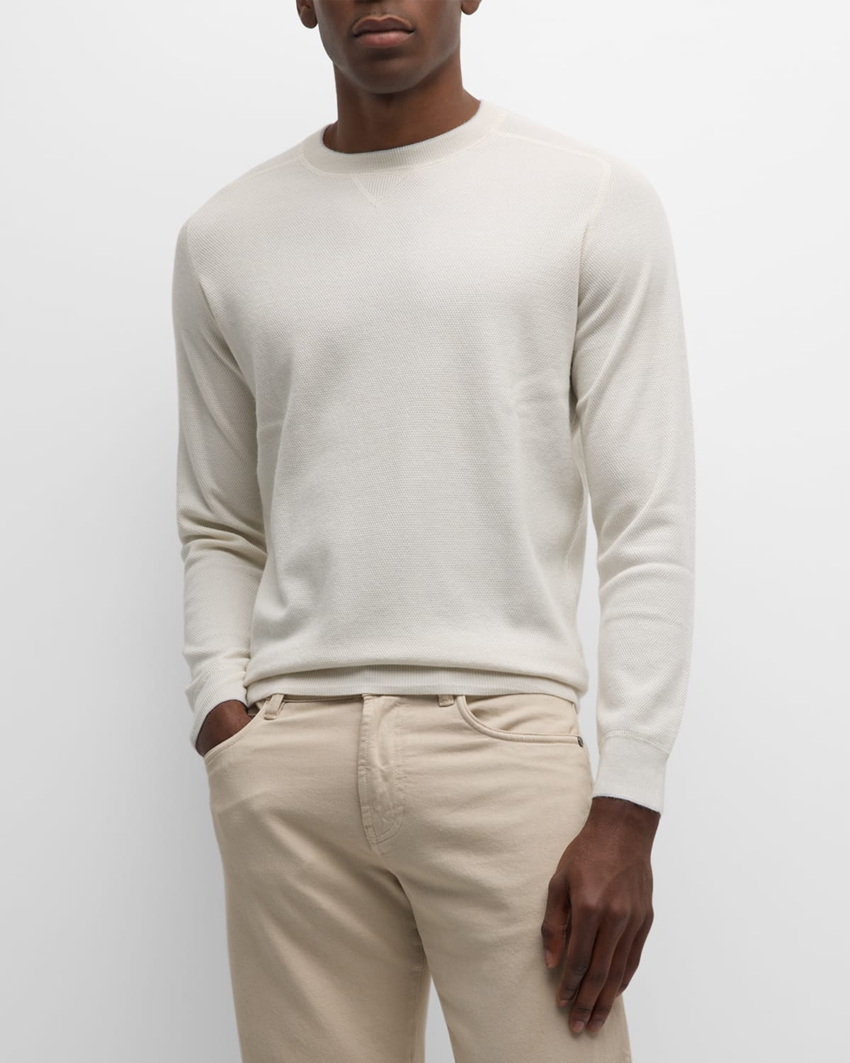 Men's Voyager Cashmere-Silk Crewneck Sweater