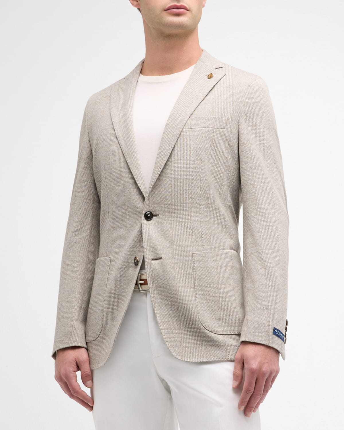 Men's Carova Wool-Cotton Houndstooth Sport Coat