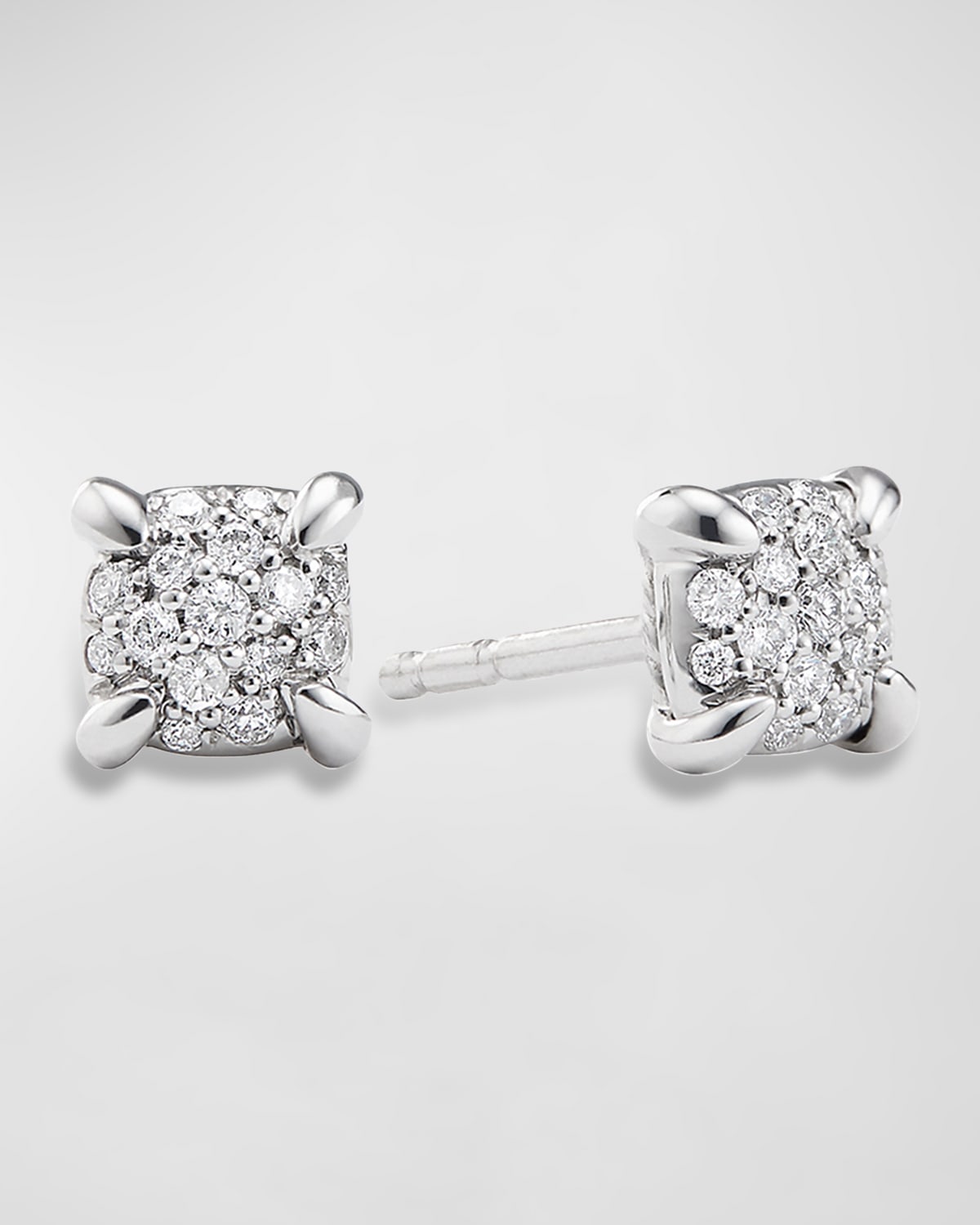 Shop David Yurman Chatelaine 18k White Gold Diamond Stud Earrings In 40 White