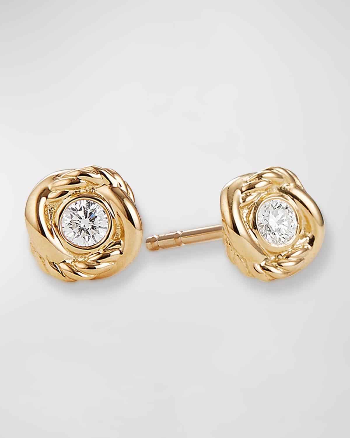 DAVID YURMAN INFINITY EARRINGS WITH DIAMONDS IN 18K GOLD, 6.8MM