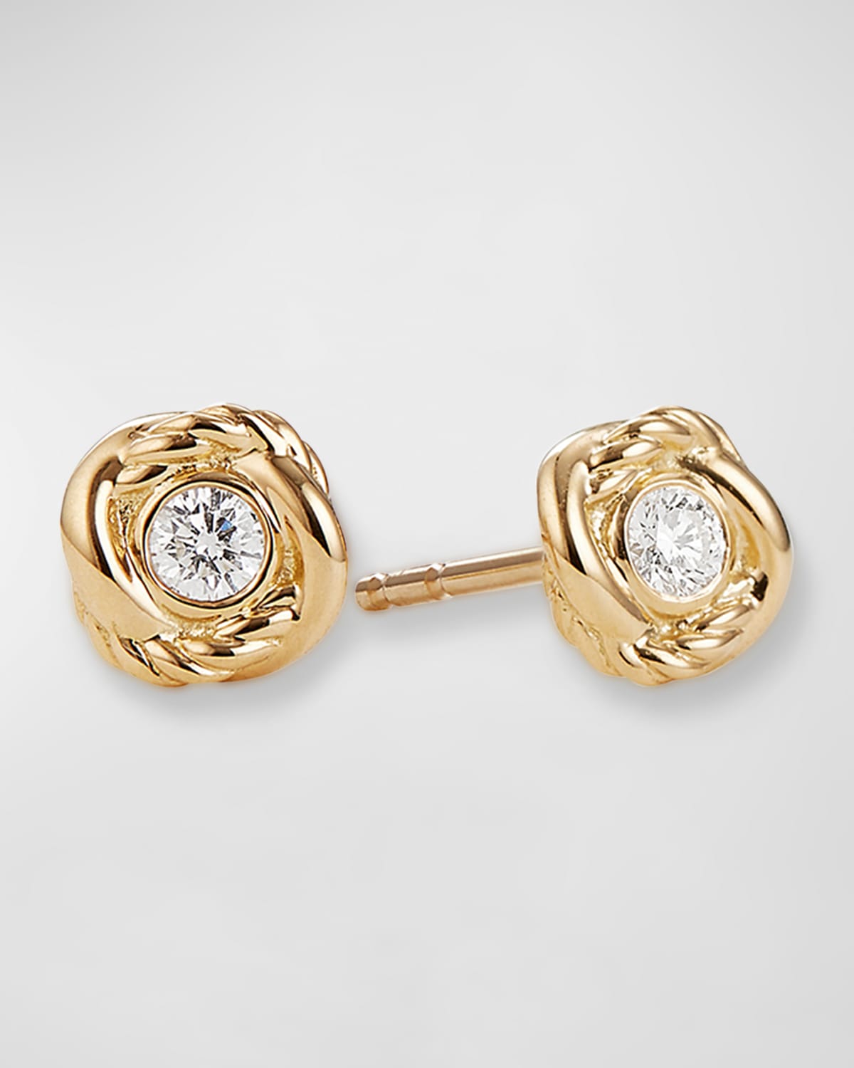 David Yurman Infinity Earrings with Diamonds in 18K Gold, 6.8mm