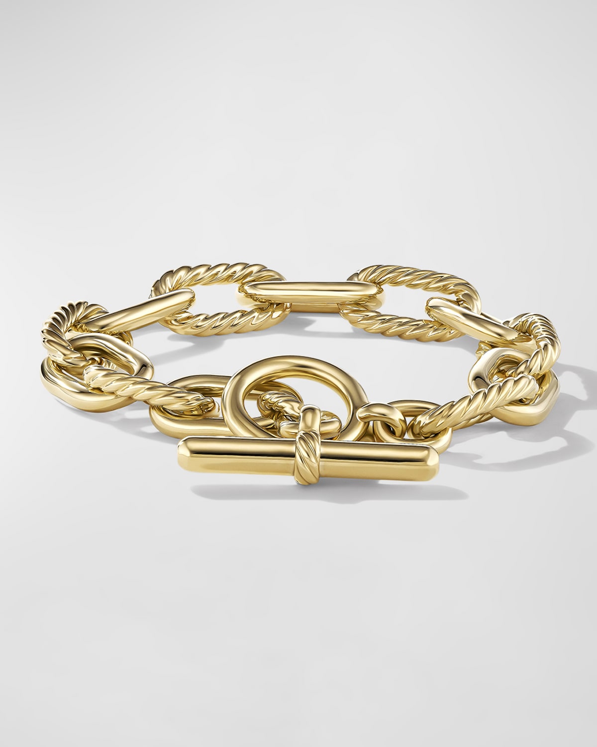 Shop David Yurman Dy Madison Toggle Chain Bracelet In 18k Gold, 11mm In 05 No Stone
