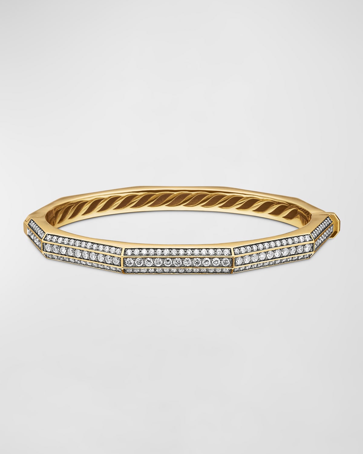 David Yurman Carlyle Bracelet with Diamonds in 18K Gold, 5.5mm