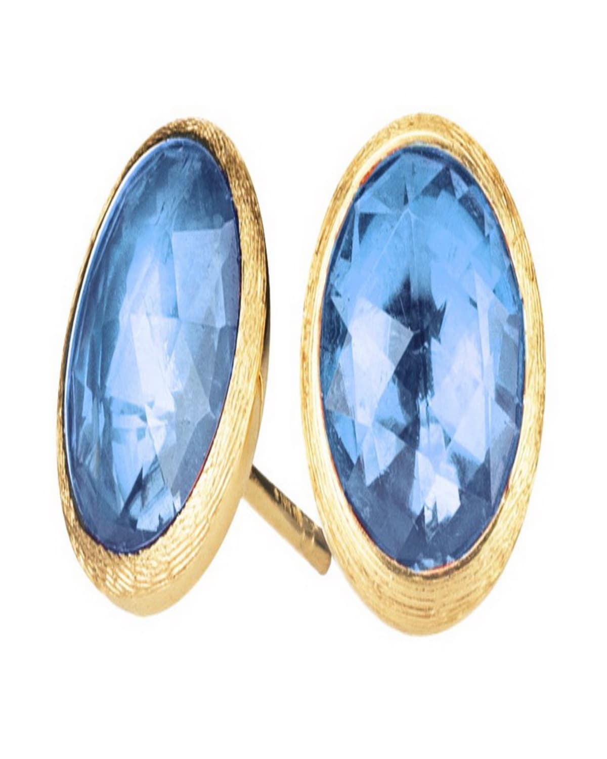 Marco Bicego Jaipur Blue Topaz & 18k Yellow Gold Stud Earrings In Gold Blue Topaz