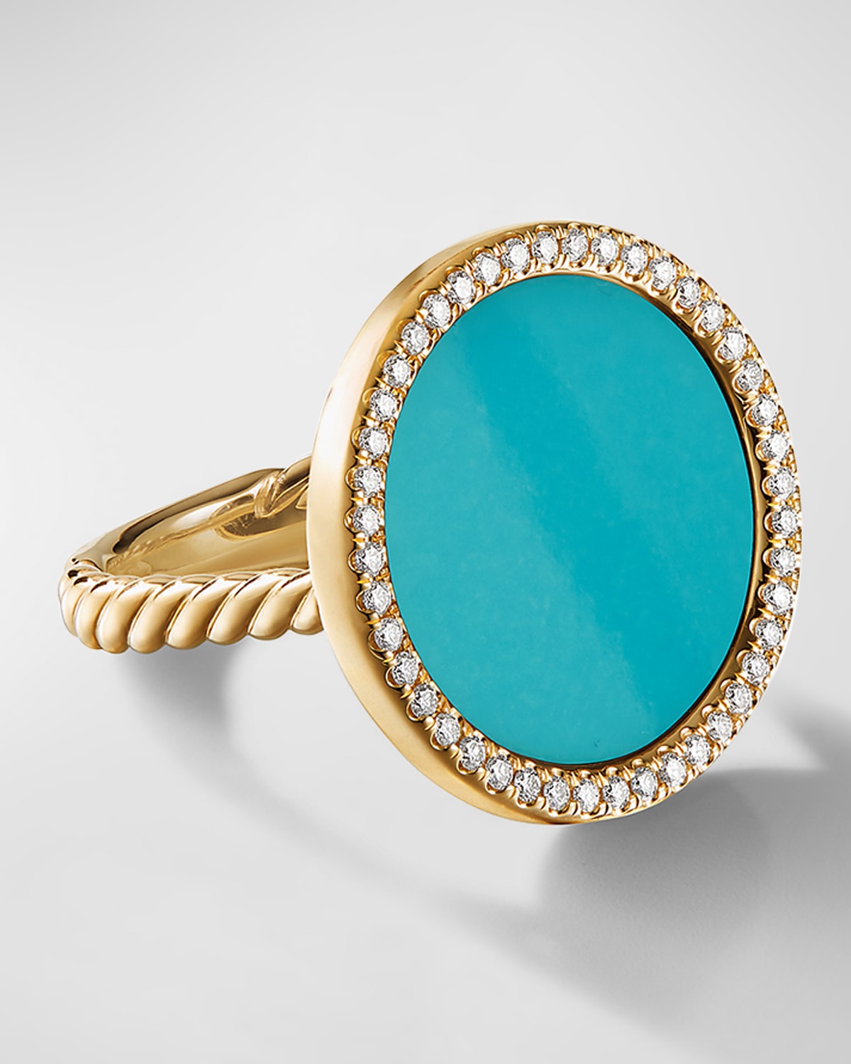 Shop David Yurman Dy Elements Ring With Gemstone And Diamonds In 18k Gold, 18mm In 15 Blue