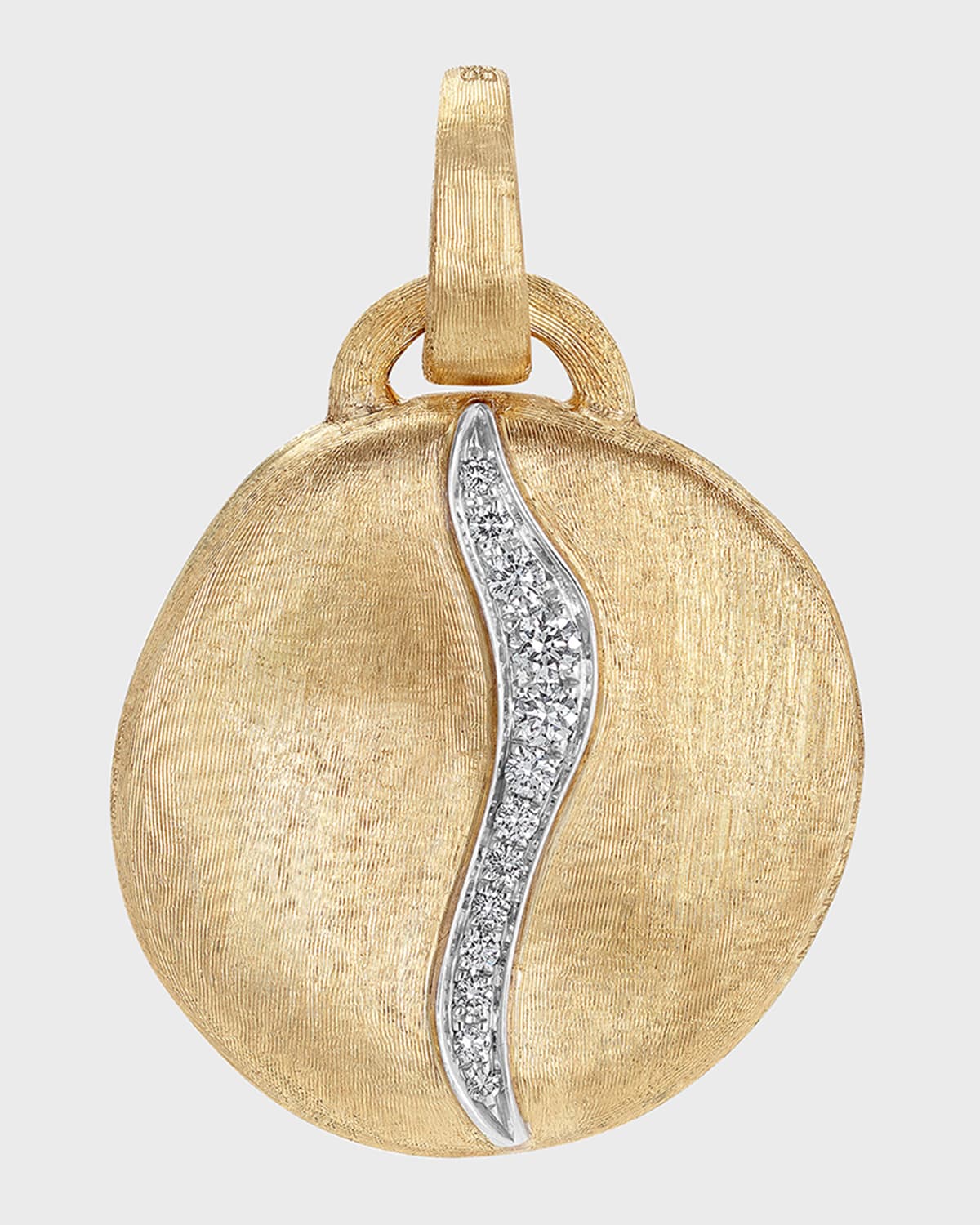 18k Yellow and White Gold Jaipur Round Pendant with Diamonds