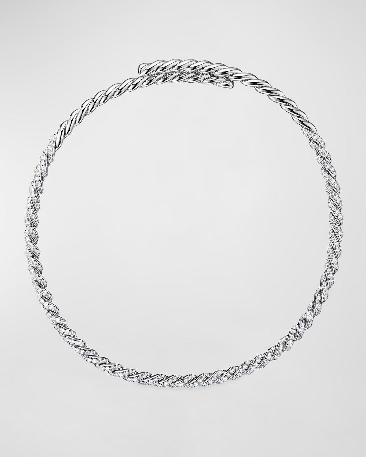 David Yurman Paveflex 18k White Gold Diamond Necklace
