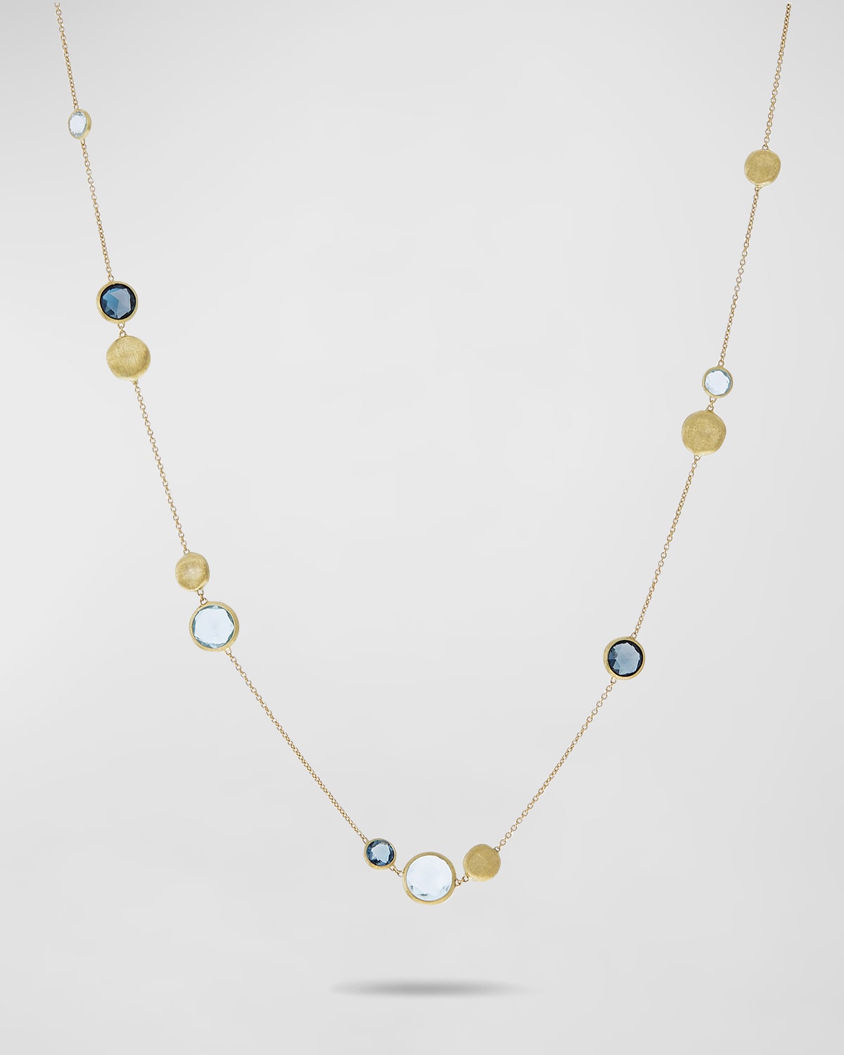 Jaipur 18K Yellow Gold Mixed Blue Topaz Collar Necklace
