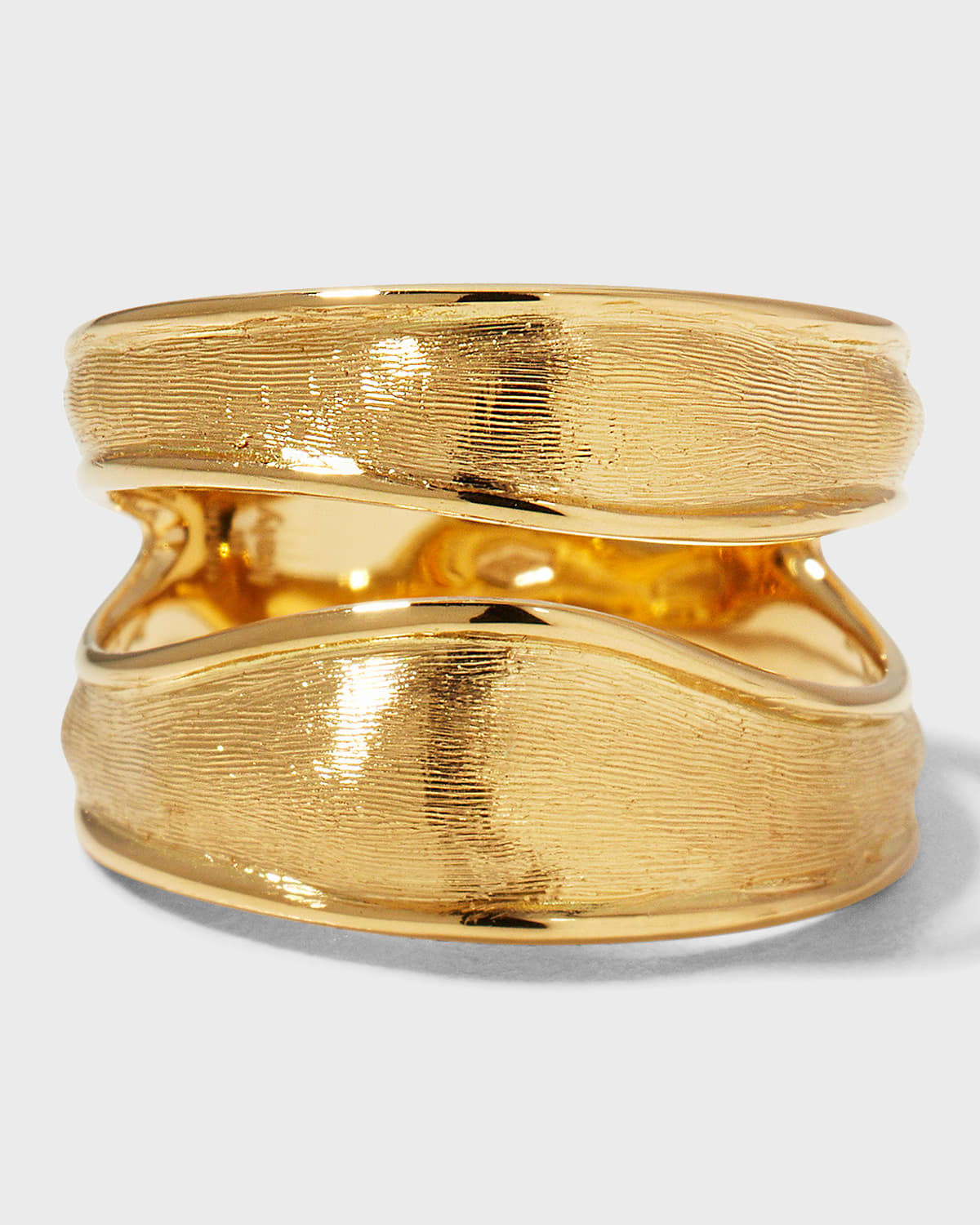 18K Lunaria Yellow Gold Split Ring Size 7