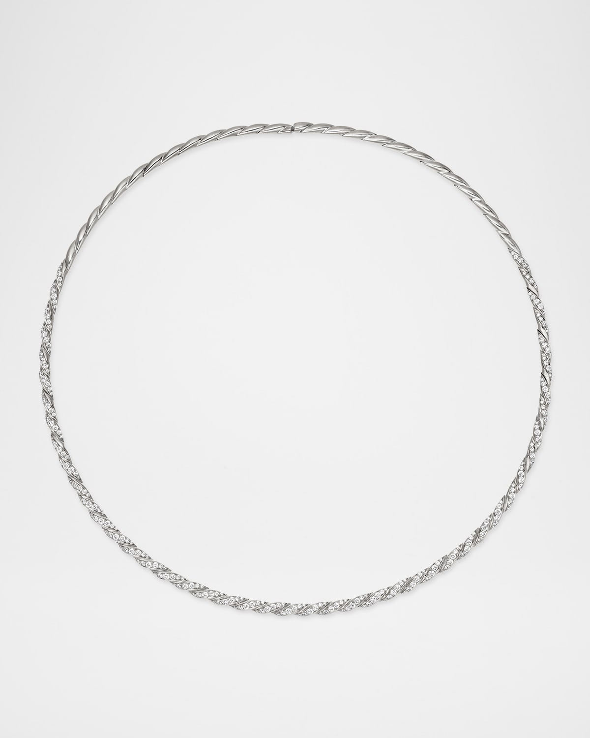 David Yurman Sculpted Cable Flex Necklace in 18K White Gold, 3.7mm