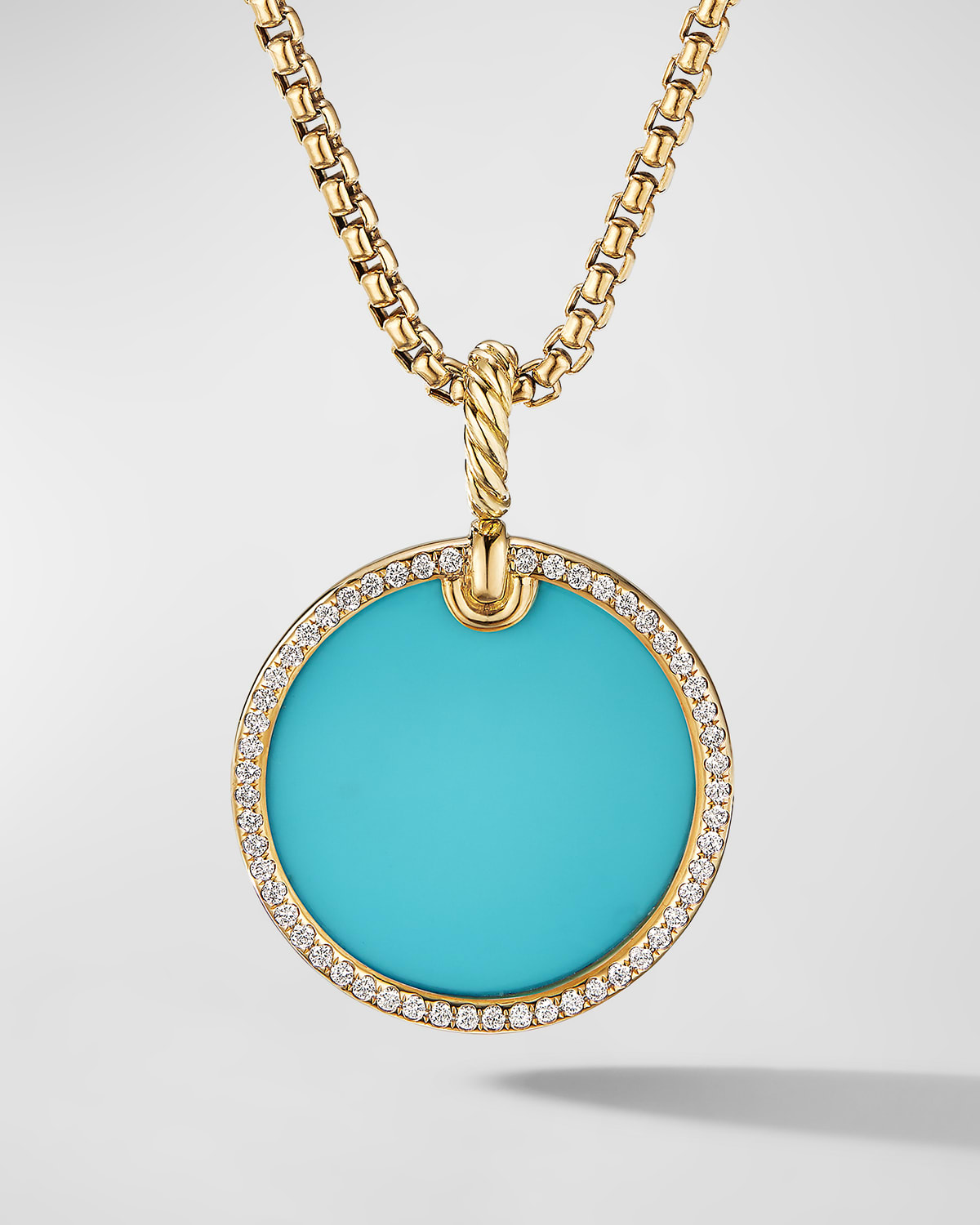 DY Elements Disc Pendant with Diamonds in 18K Gold, 24mm