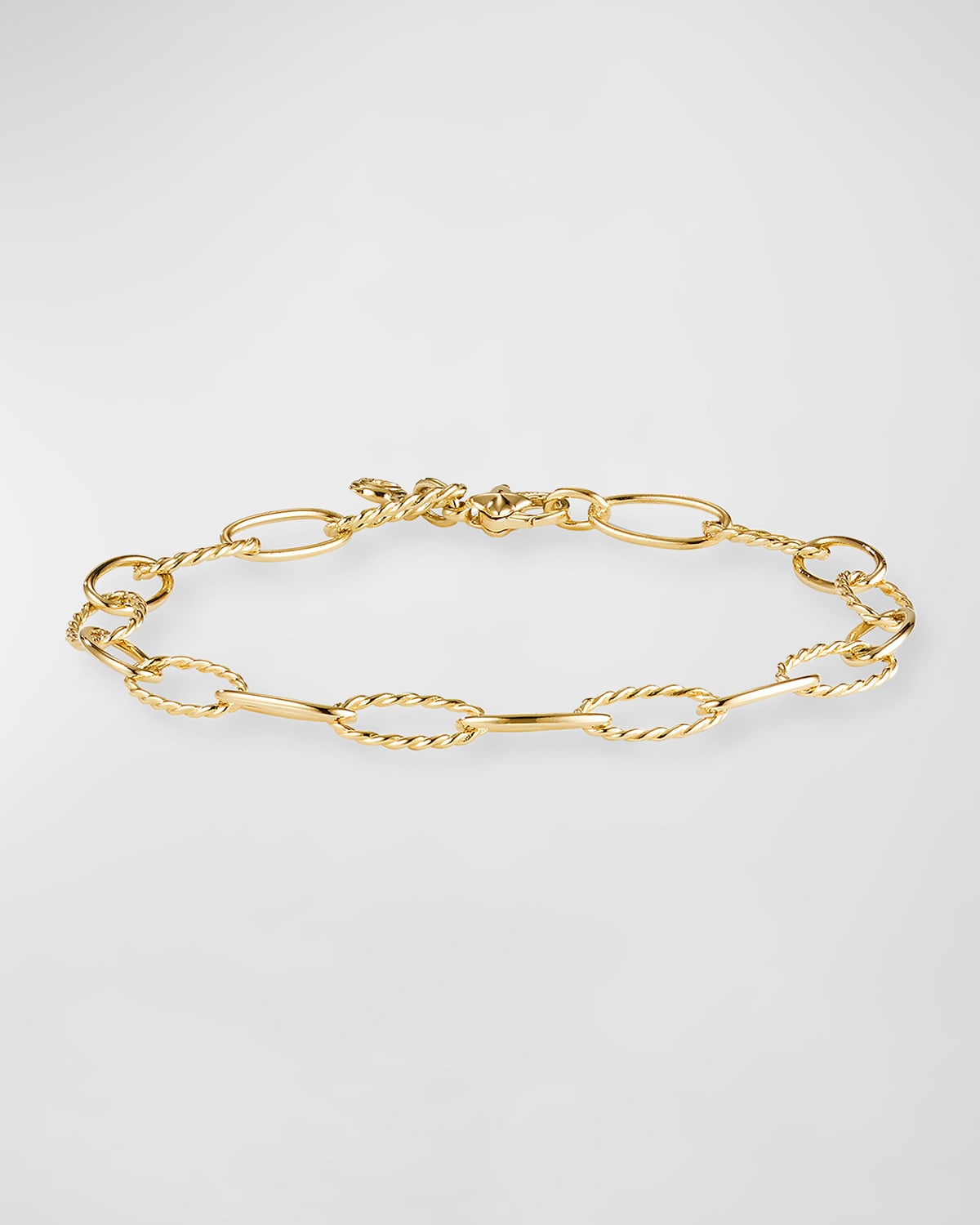 David Yurman Stax Elongated Oval Link Chain Bracelet In 18k Gold
