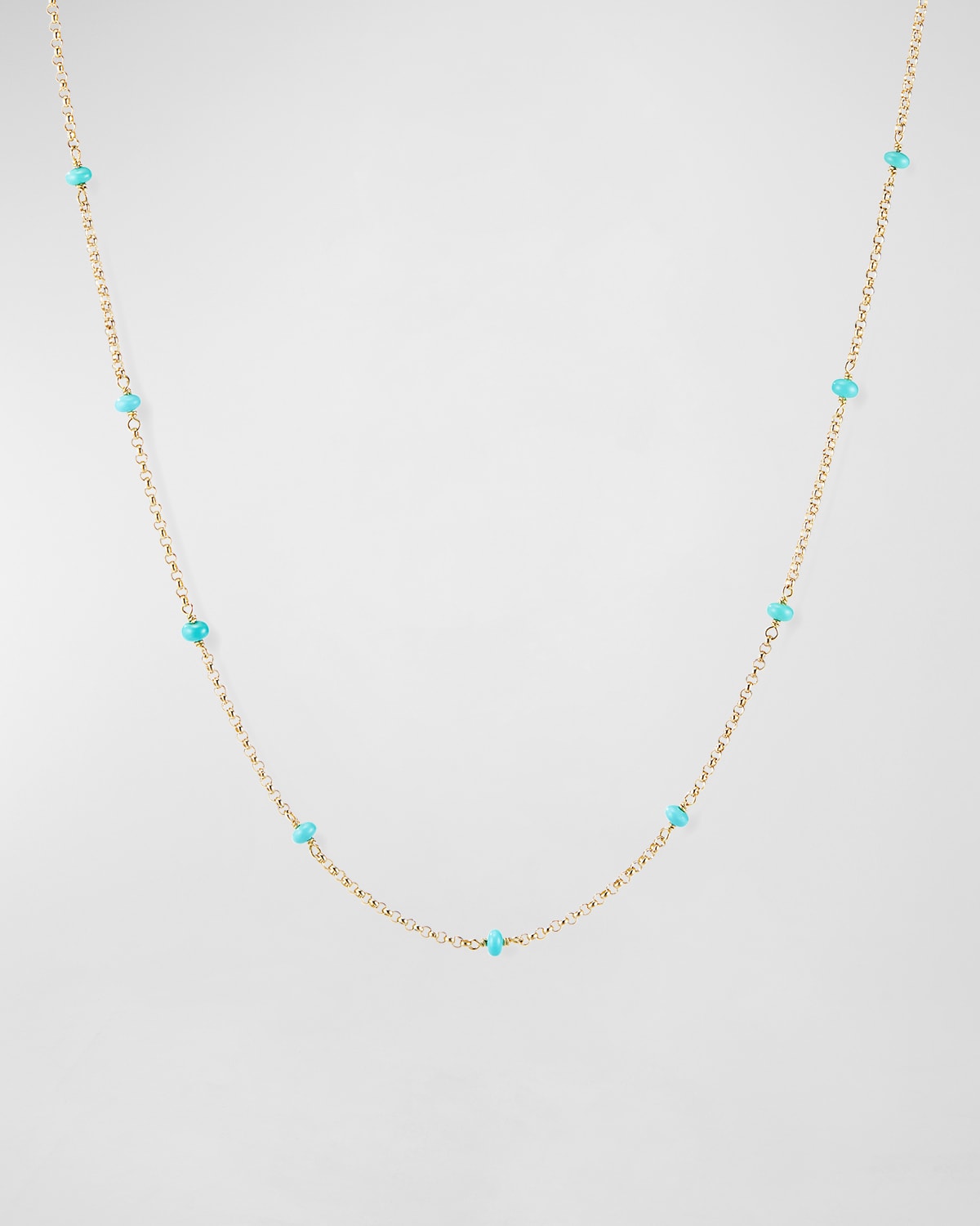 Cable Collectibles Turquoise Necklace, 36"L