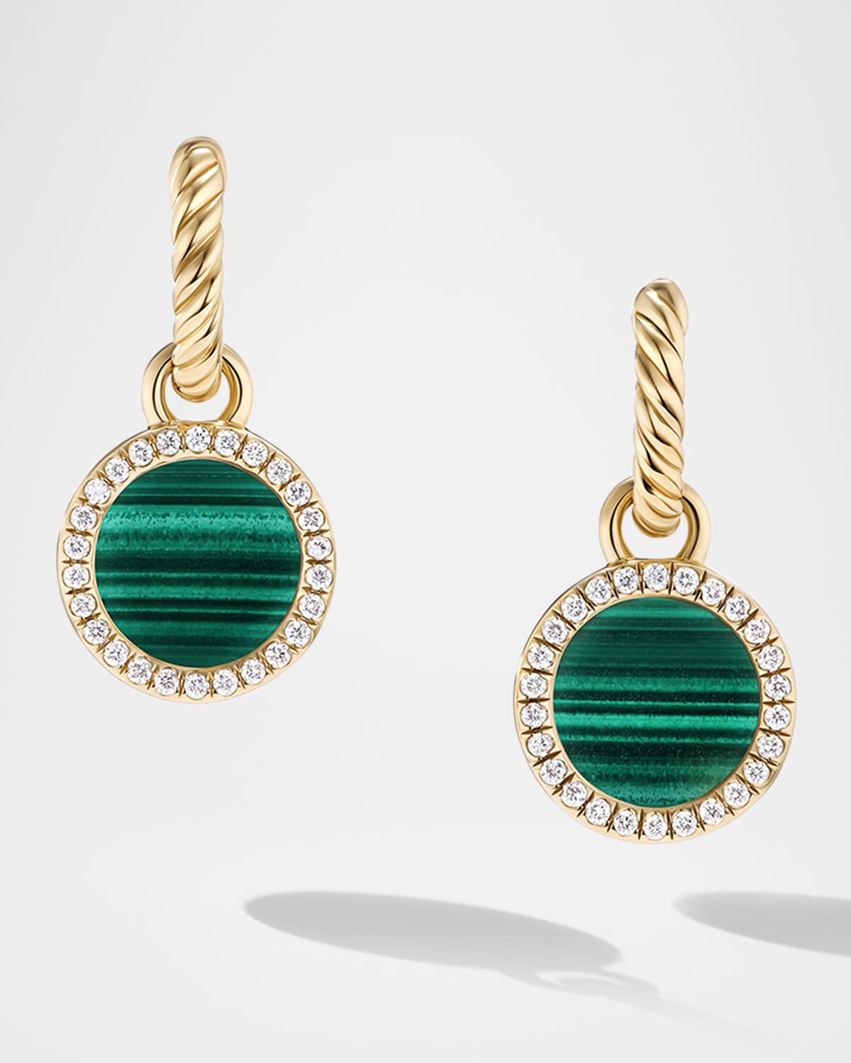 David Yurman DY Elements Drop Earrings with Gemstone and Diamonds in 18K Gold, 11mm, 0.9"L