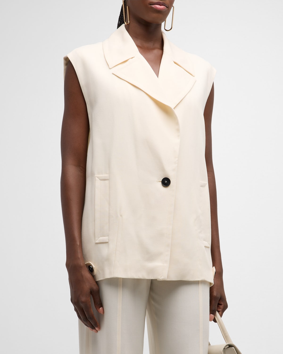 Shop Iro Karine Wool-blend Vest In Ecru
