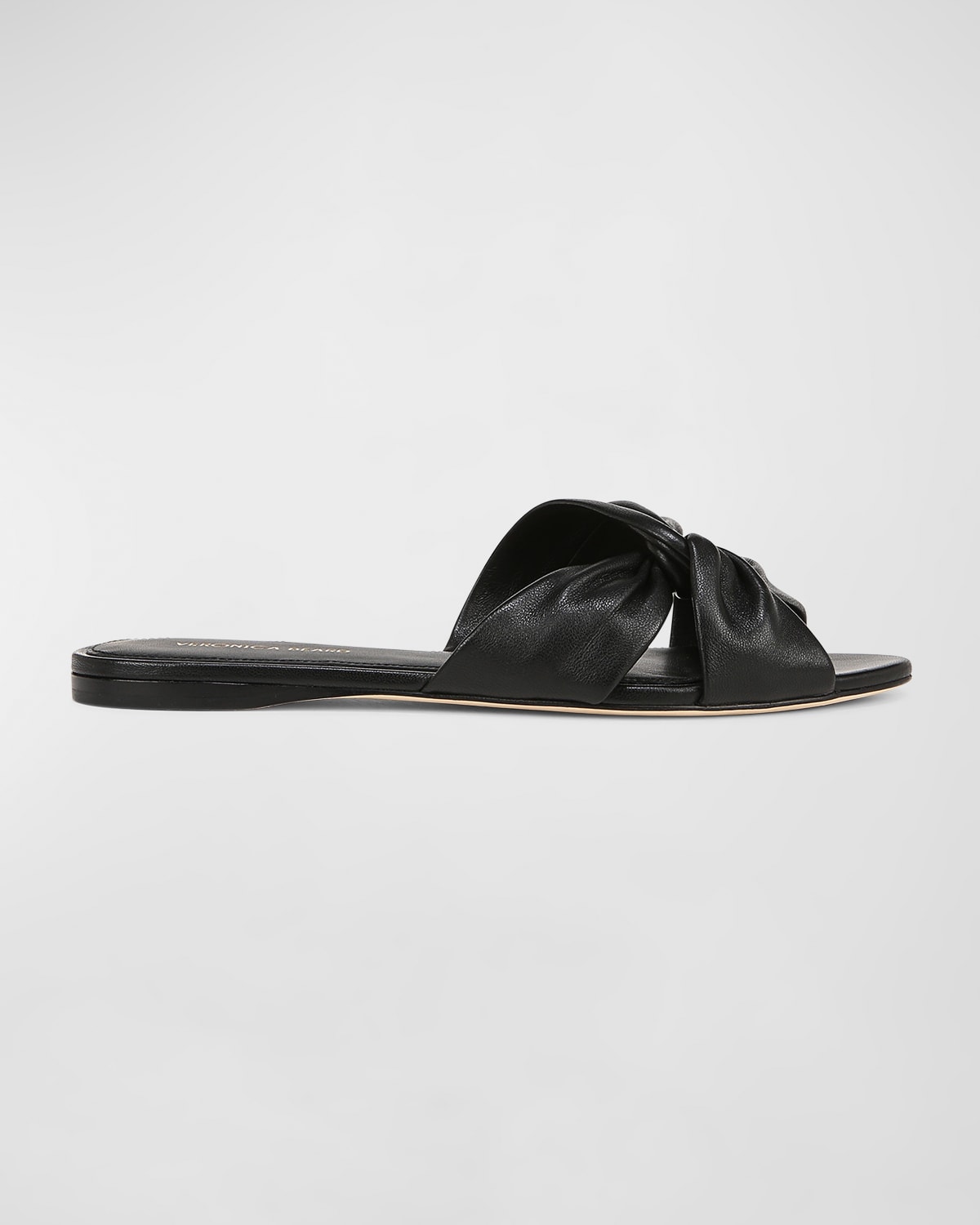 Shop Veronica Beard Seraphina Twisted Leather Slide Sandals In Black