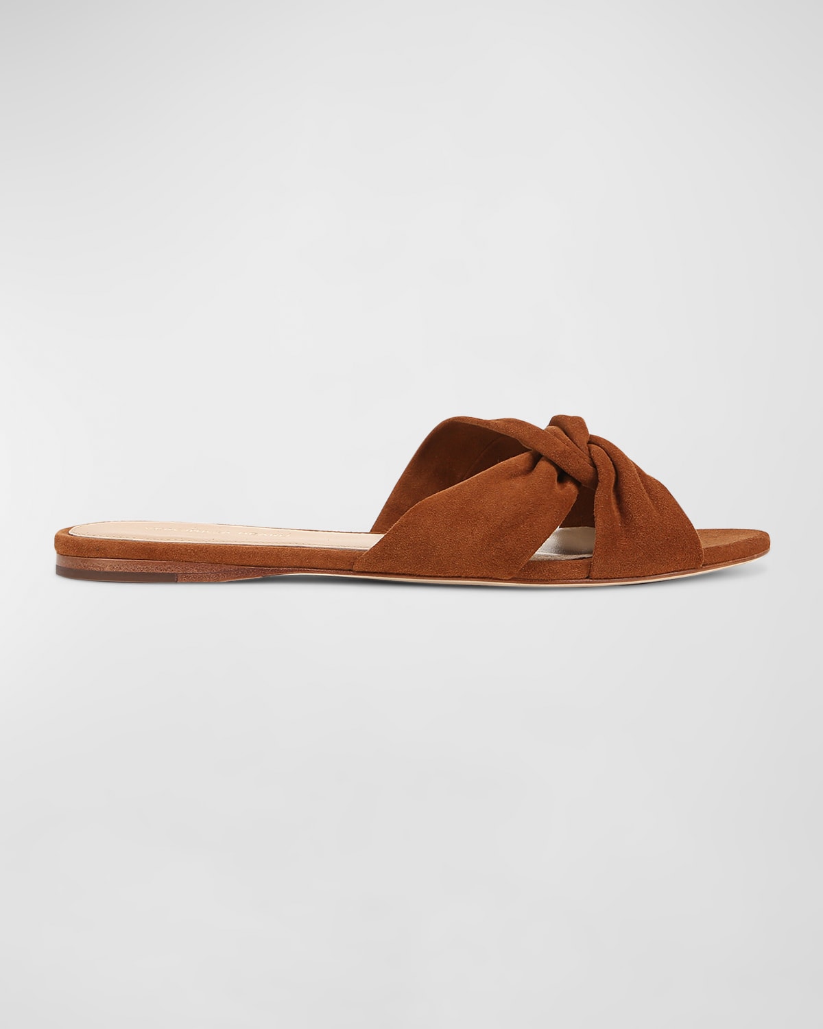 Shop Veronica Beard Seraphina Twisted Suede Slide Sandals In Caramel