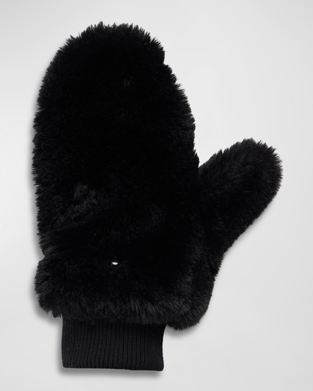 Fabulous Furs Le Mink Faux Fur Mittens In Black