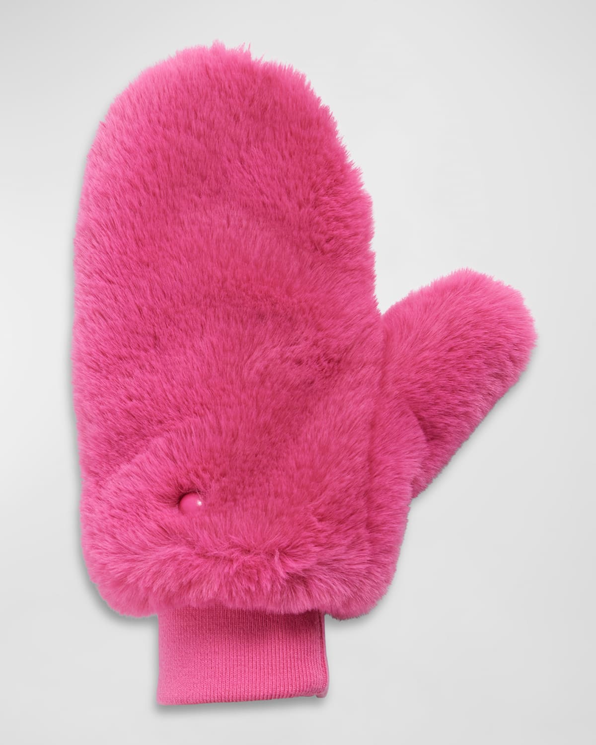 Fabulous Furs Le Mink Faux Fur Mittens In Hot Pink