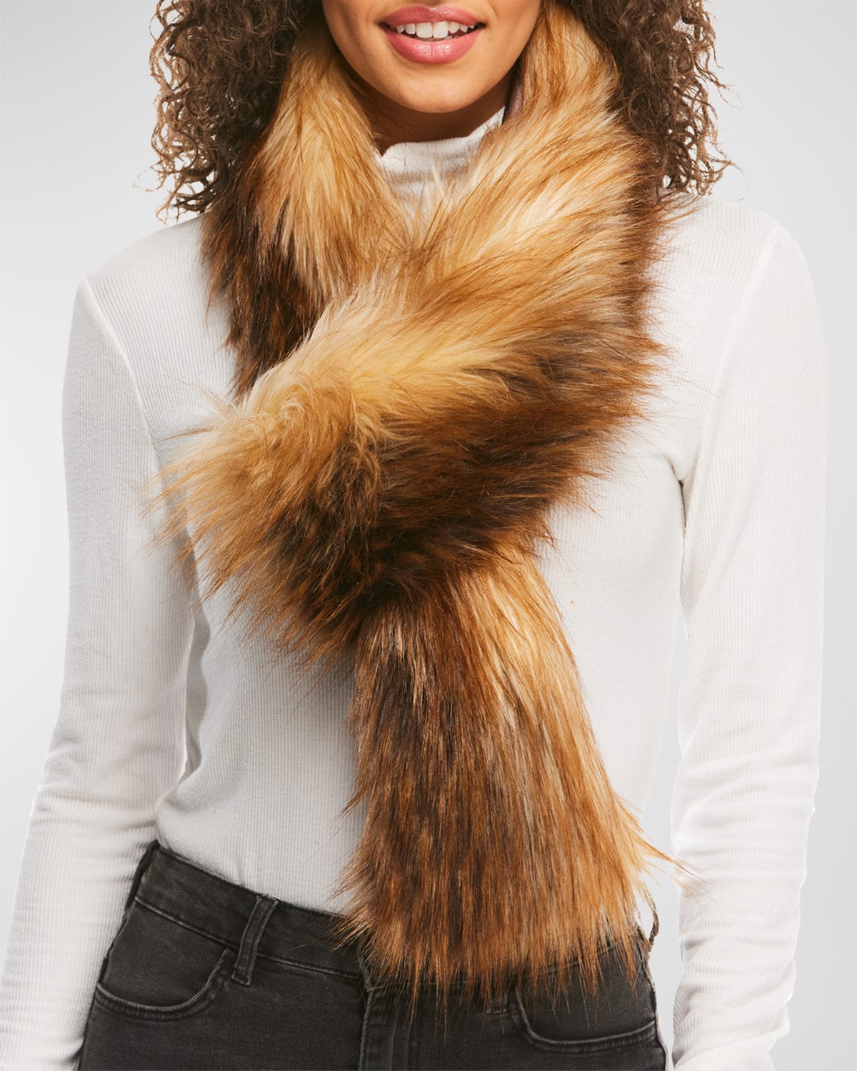 Fabulous Furs Faux Fur Loop Scarf In Brown