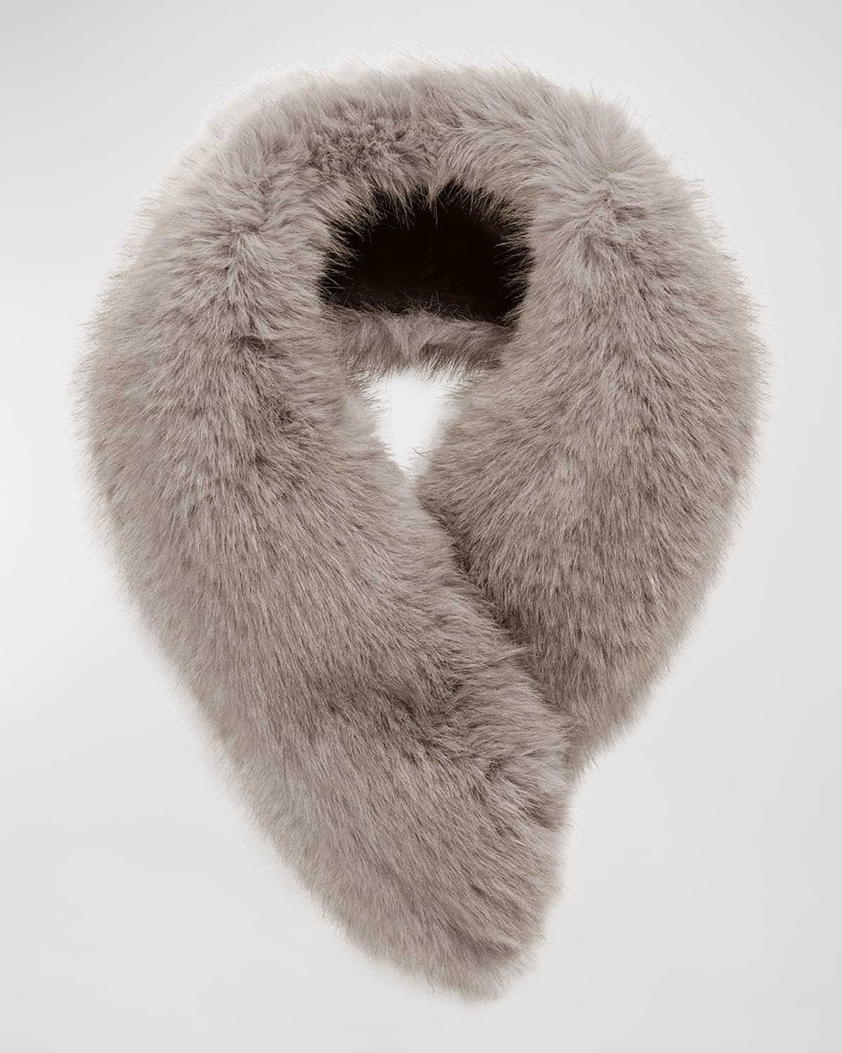 Fabulous Furs Chateau Faux Fur Clip Scarf In Grey