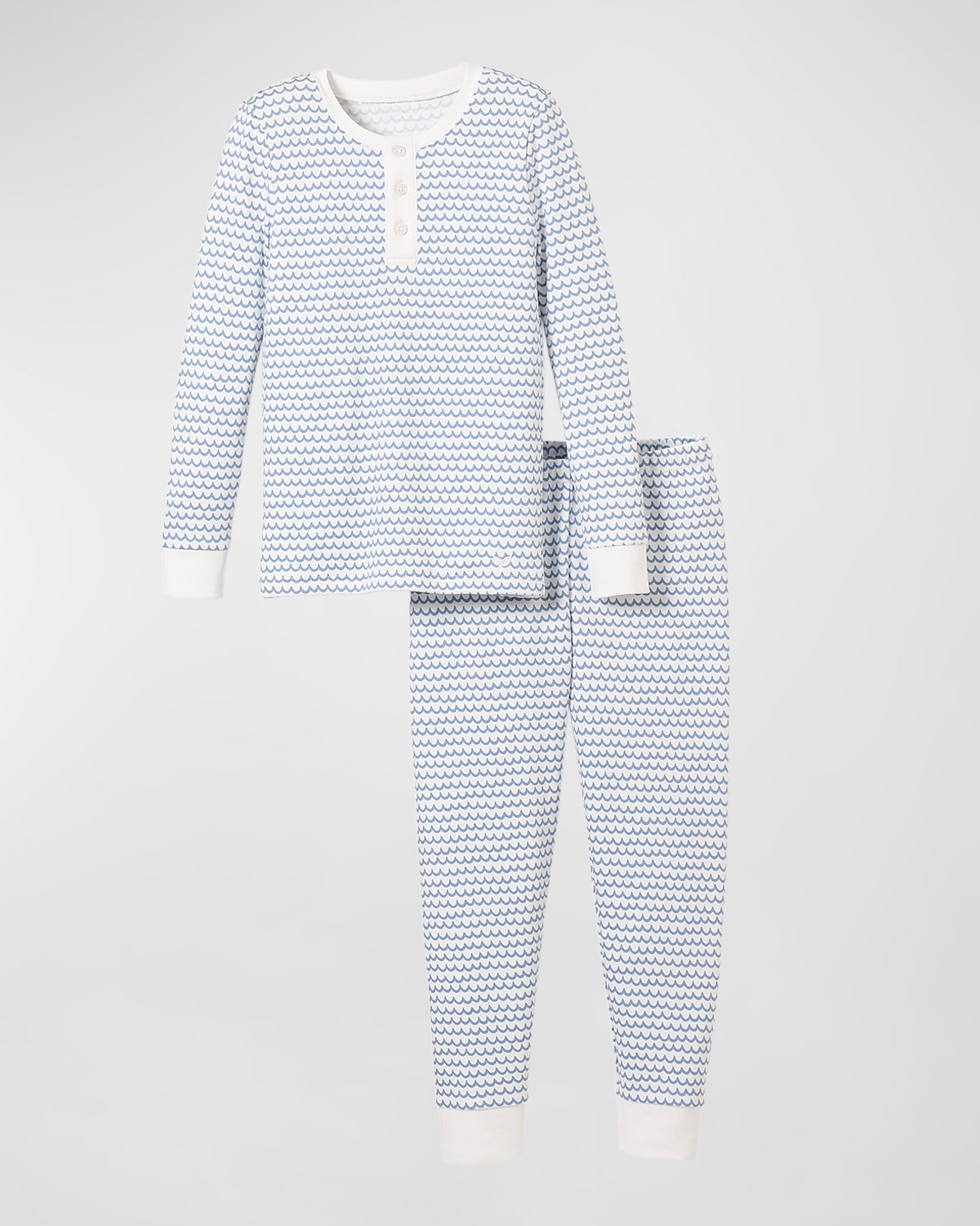 Shop Petite Plume Kid's Pima Cotton Snug Fit Pajama Set In La Mer