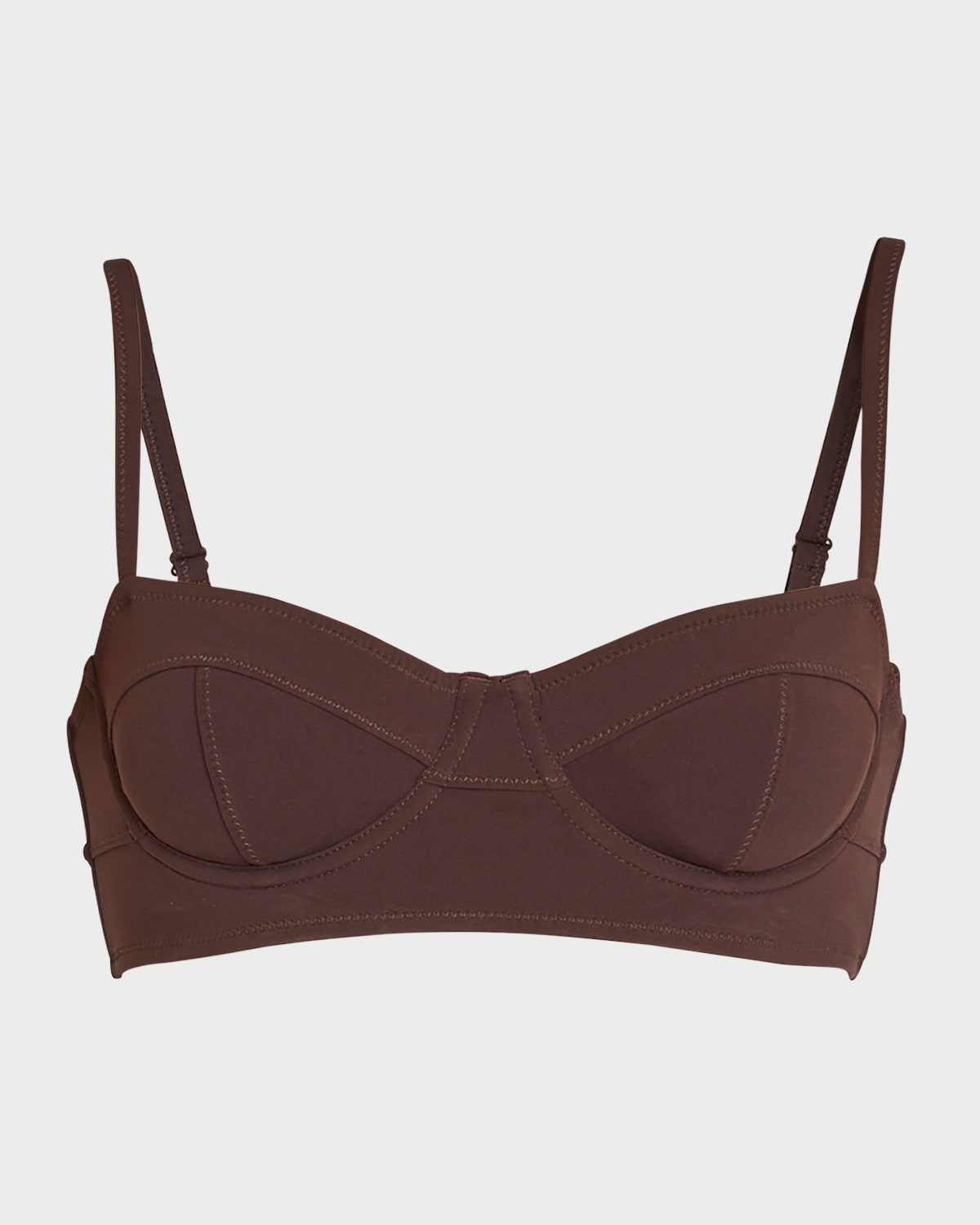 Shop Ulla Johnson Zahara Bikini Top In Espresso