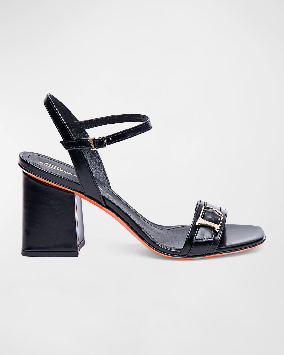 Santoni Calypso Leather Ankle-strap Sandals In Black