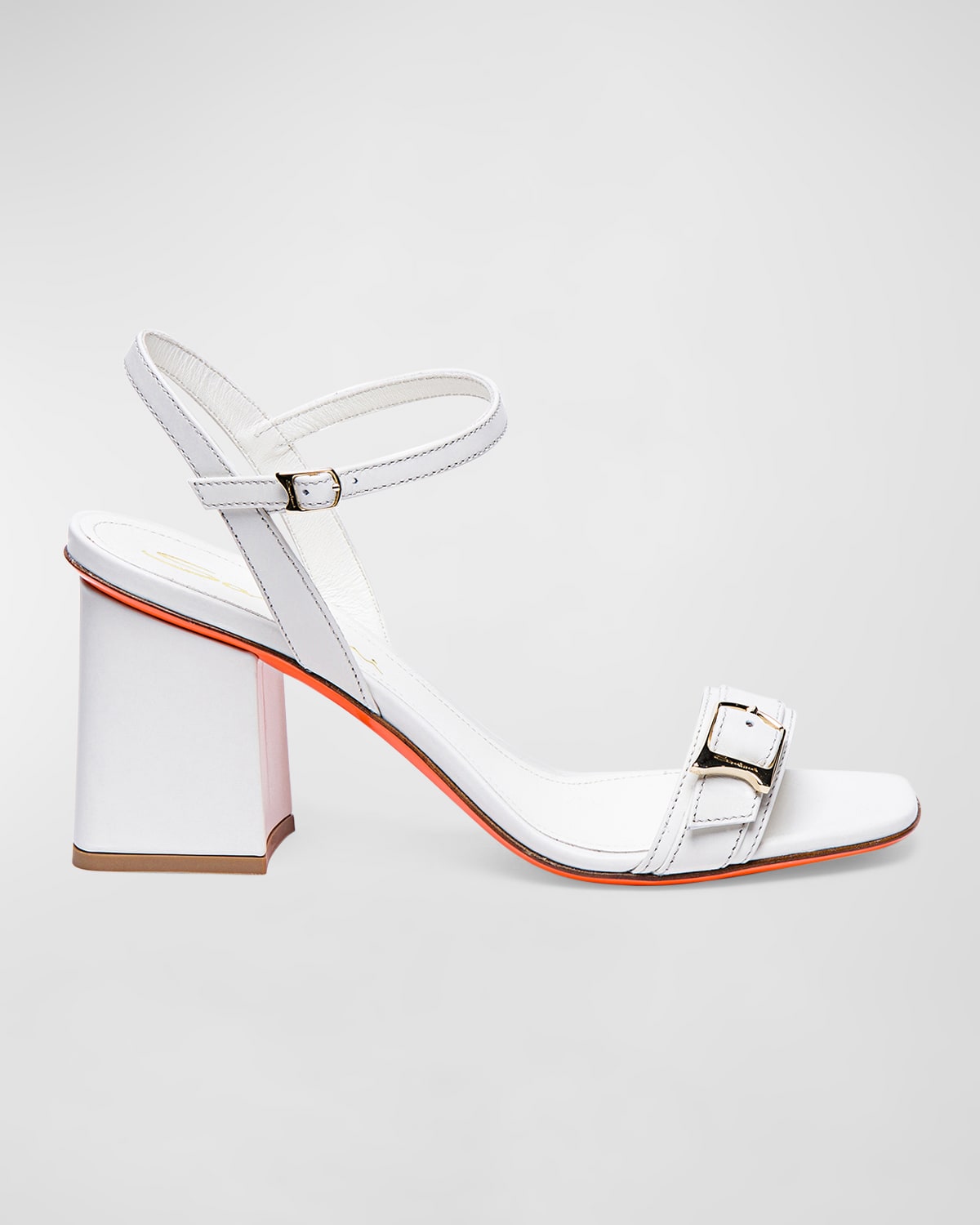 Santoni Calypso Leather Ankle-strap Sandals In White