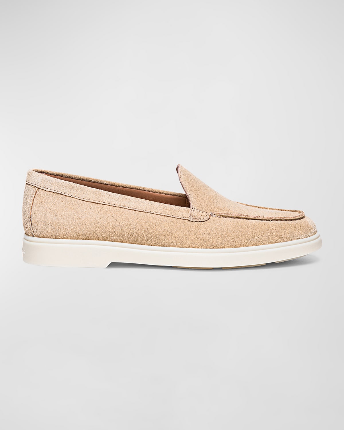 Santoni Yaltamoc Suede Slip-on Loafers In Beige