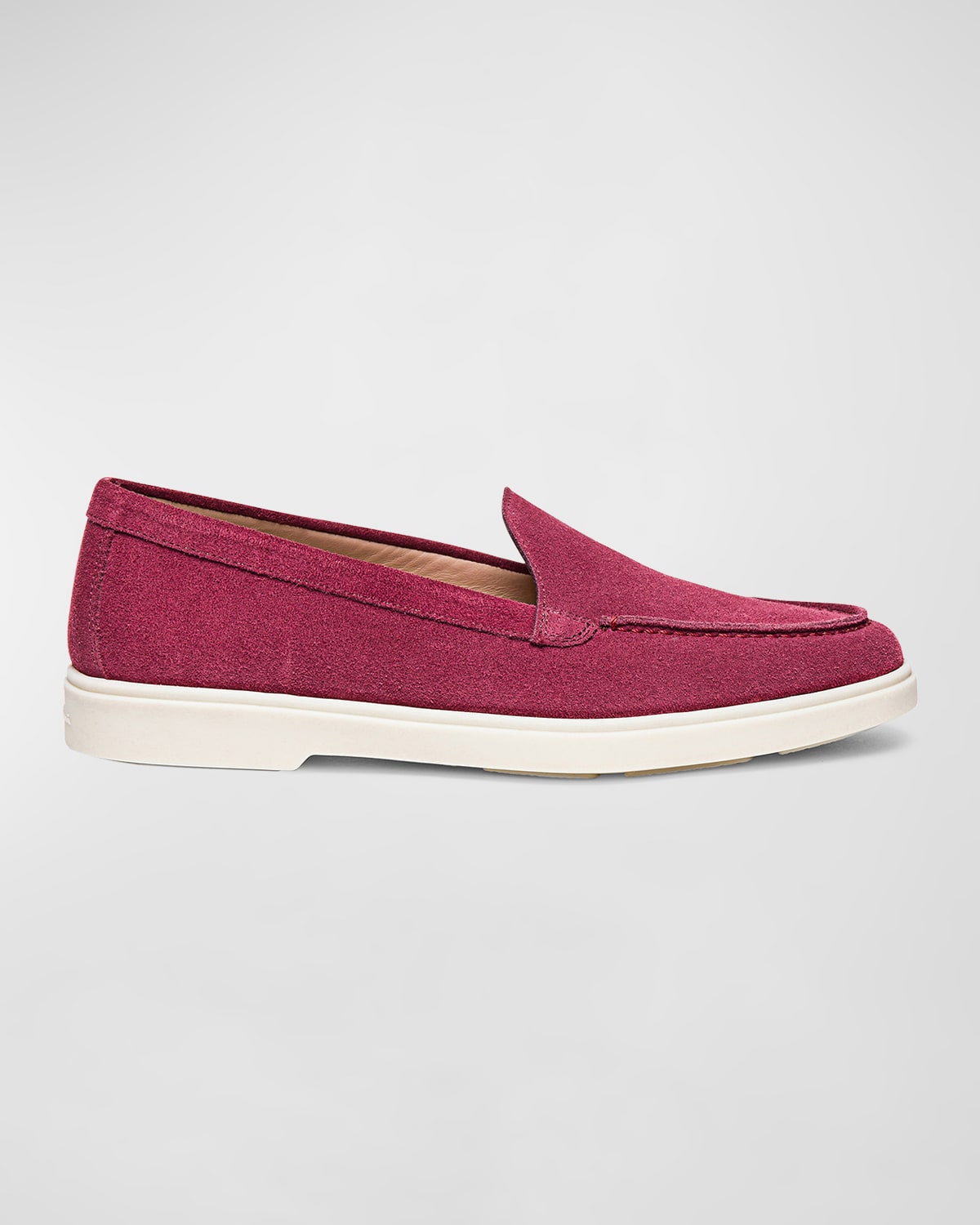 Shop Santoni Yaltamoc Suede Slip-on Loafers In Rasberry