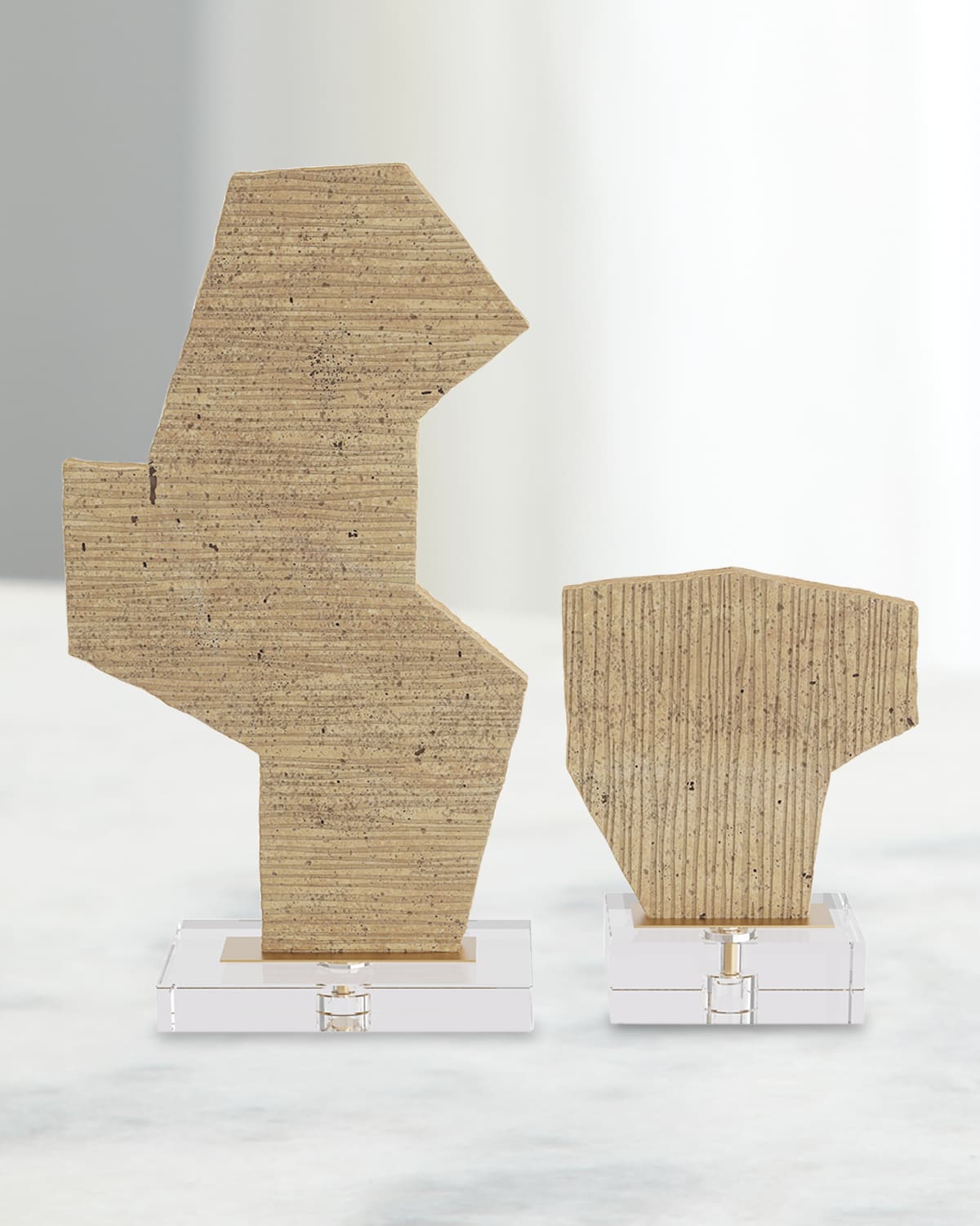 Arteriors Bianchi Sculptures, Set Of 2 In Brown