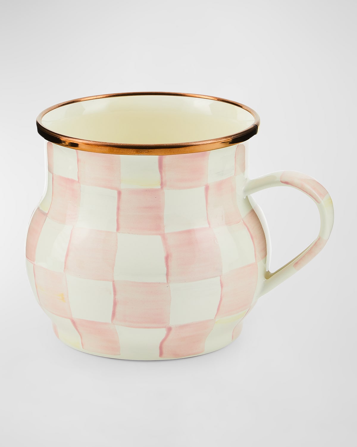 Mackenzie-childs Rosy Check Enamel Mug