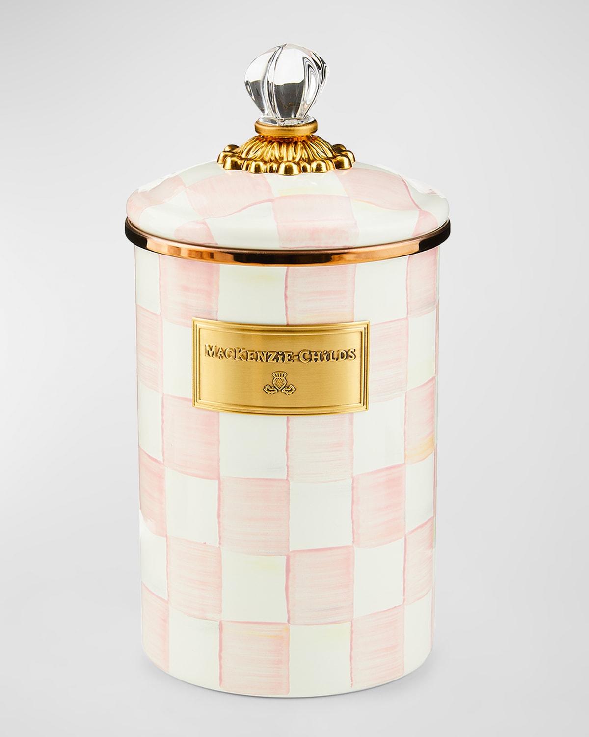Shop Mackenzie-childs Rosy Check Enamel Large Canister