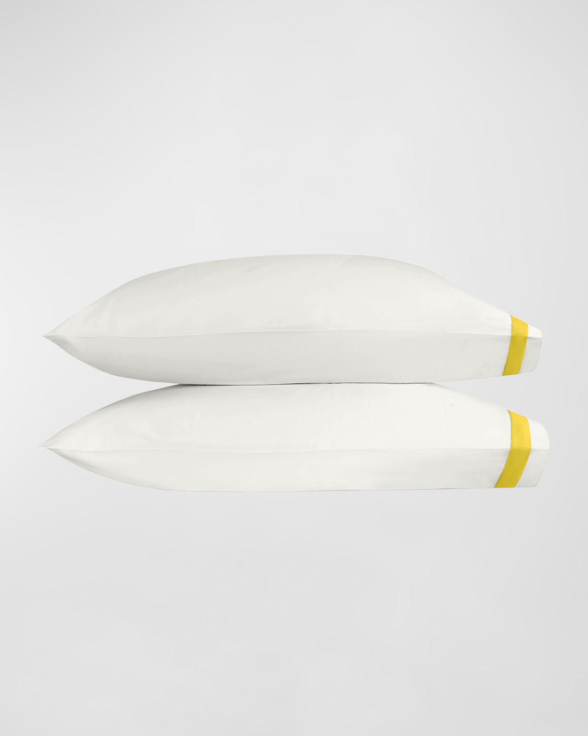 Shop Matouk Ambrose King Pillowcases, Set Of 2 In Bone/lemon