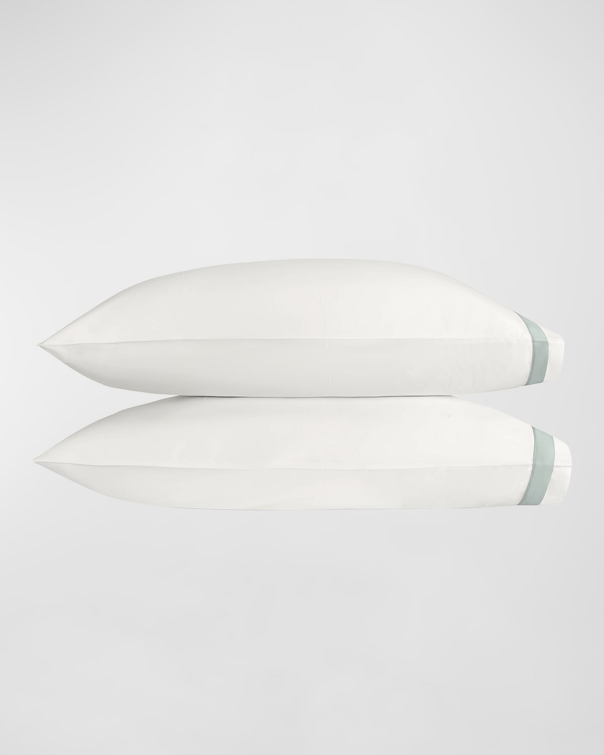 Shop Matouk Ambrose King Pillowcases, Set Of 2 In Bone/celadon