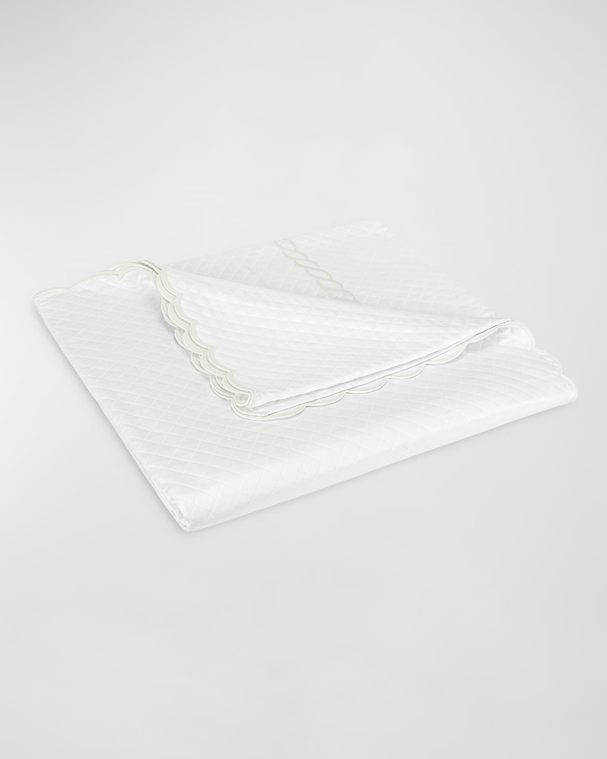 Shop Matouk Classic Chain Scallop Matelasse King Coverlet In White