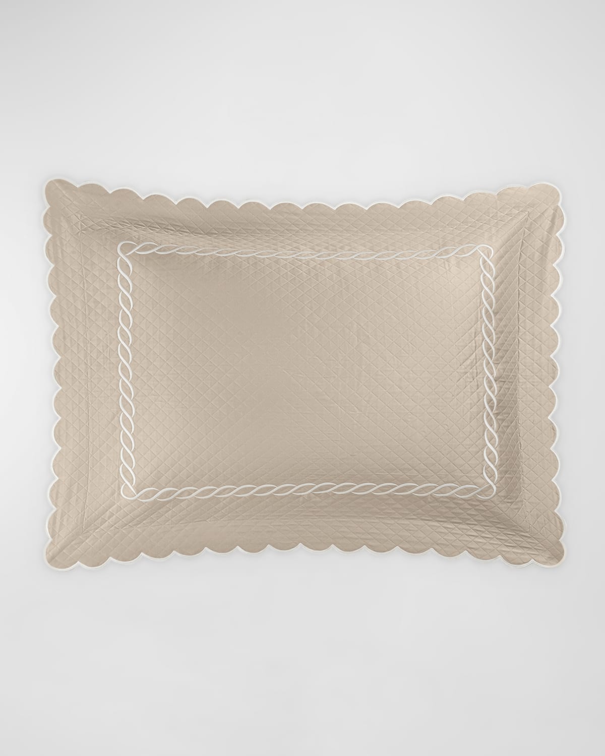 Matouk Classic Chain Scallop Matelasse King Sham In Neutral