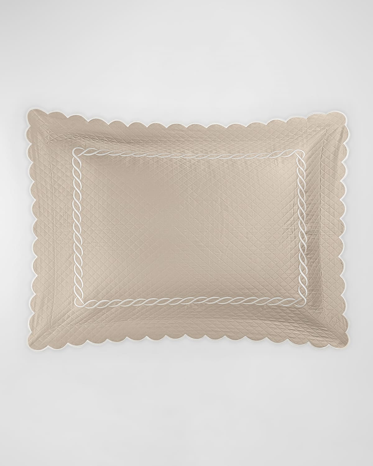 Matouk Classic Chain Scallop Matelasse Standard Sham In Neutral