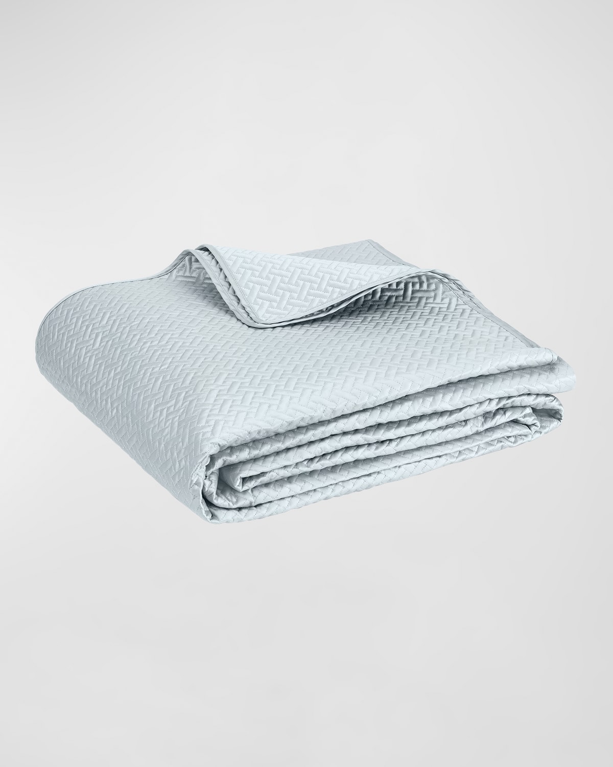 Matouk Basketweave King Quilt In Pool