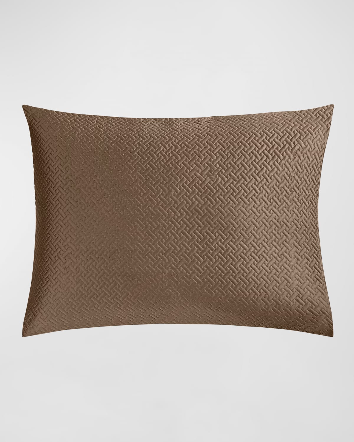 Matouk Basketweave Quilted Standard Sham In Brown