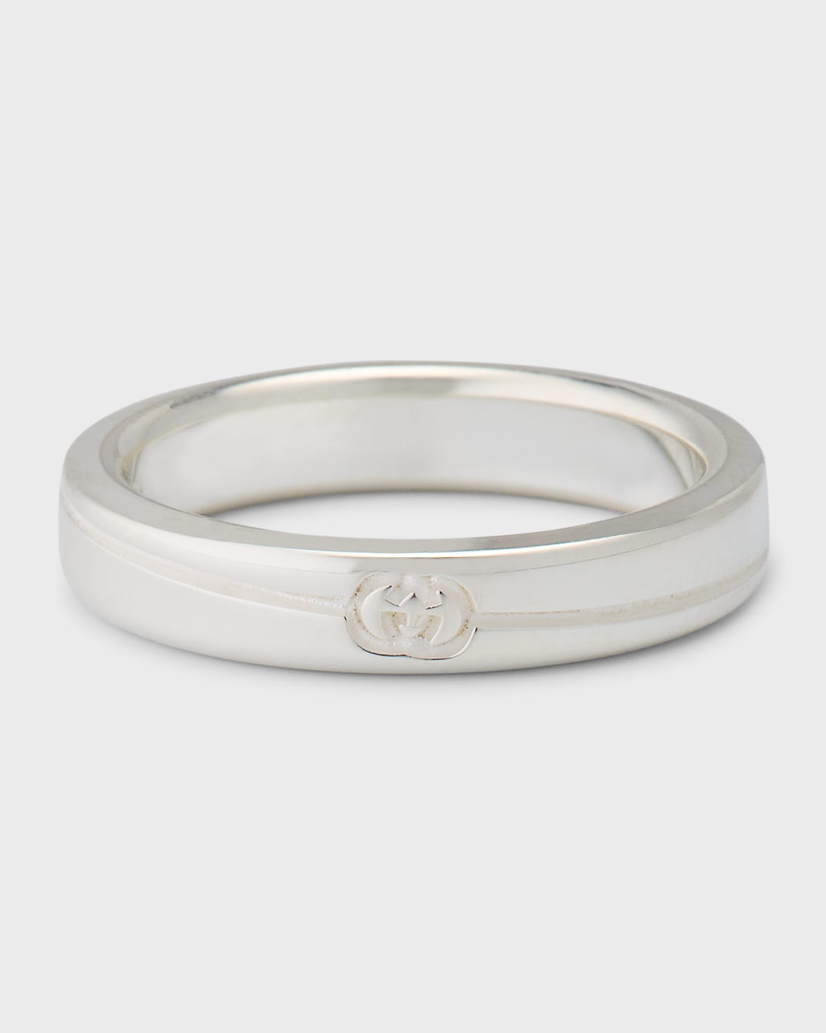 Men's Gucci Tag Ring, 4mm Silver