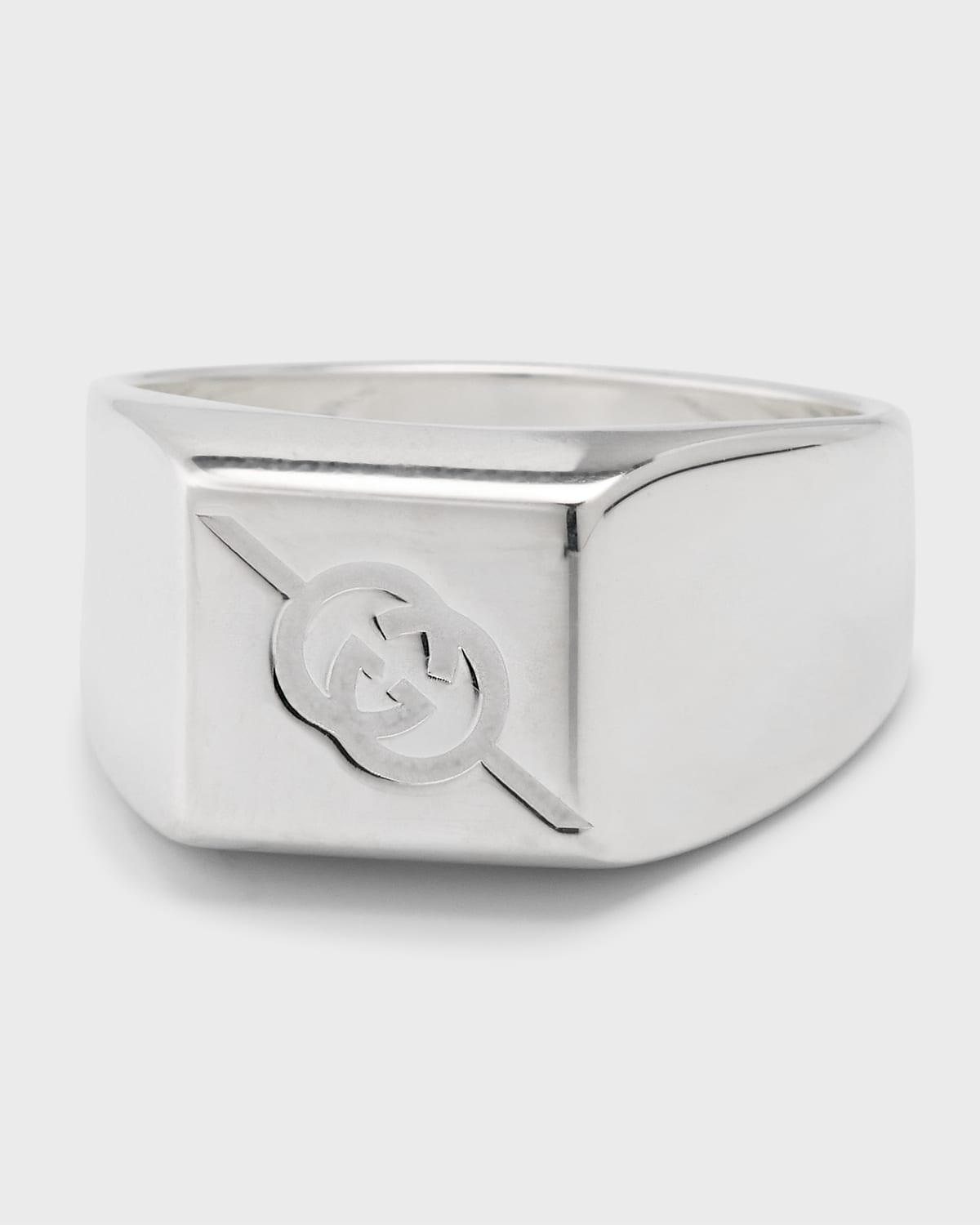 Men's Gucci Tag RIng Chevalier, 19mm Silver