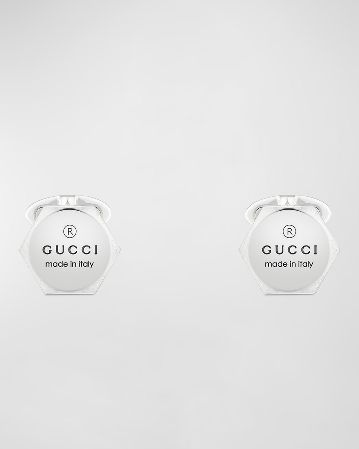 Shop Gucci Men's  Trademark Cufflinks In Silver