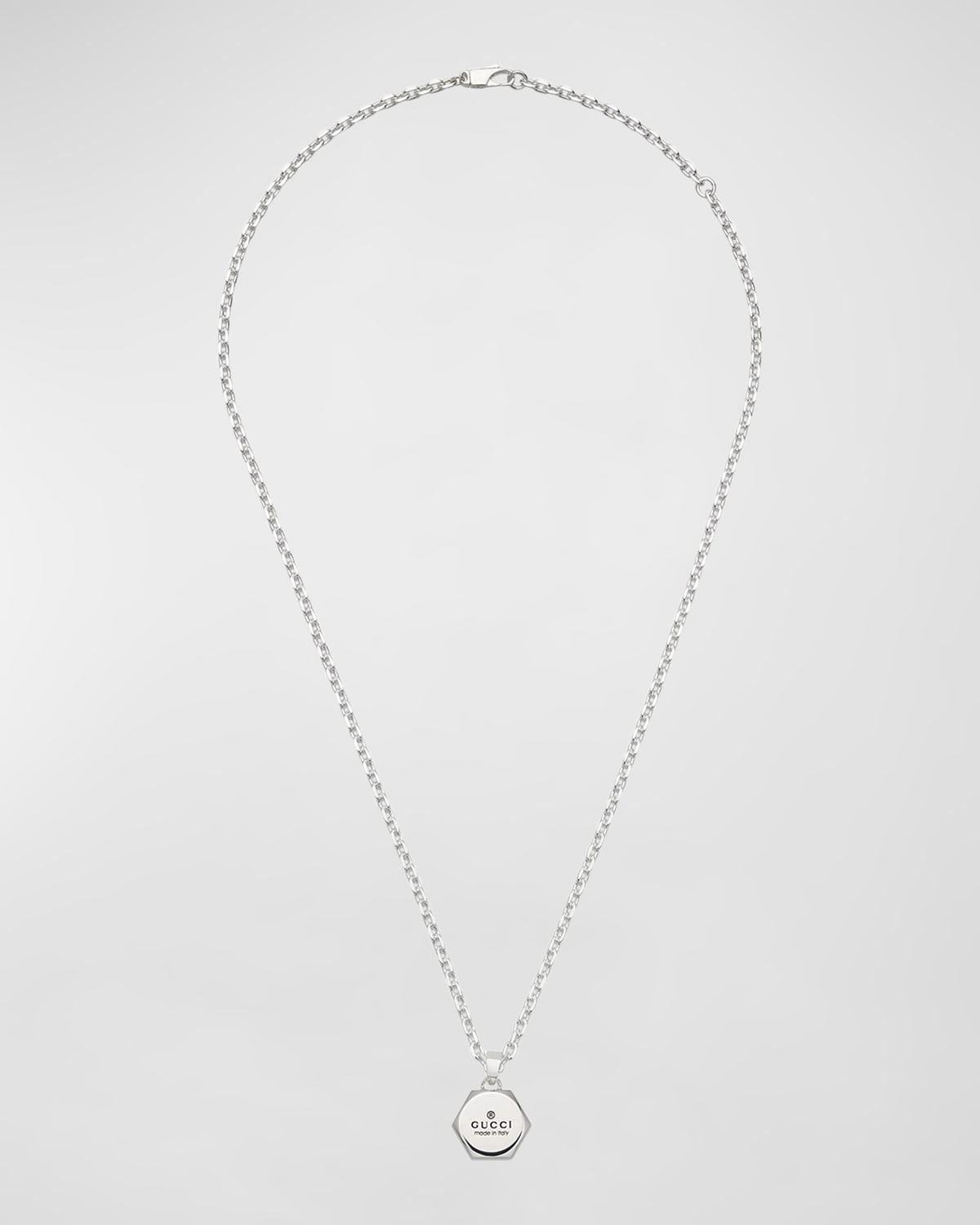 Gucci Men's  Trademark Pendant Necklace In Silver