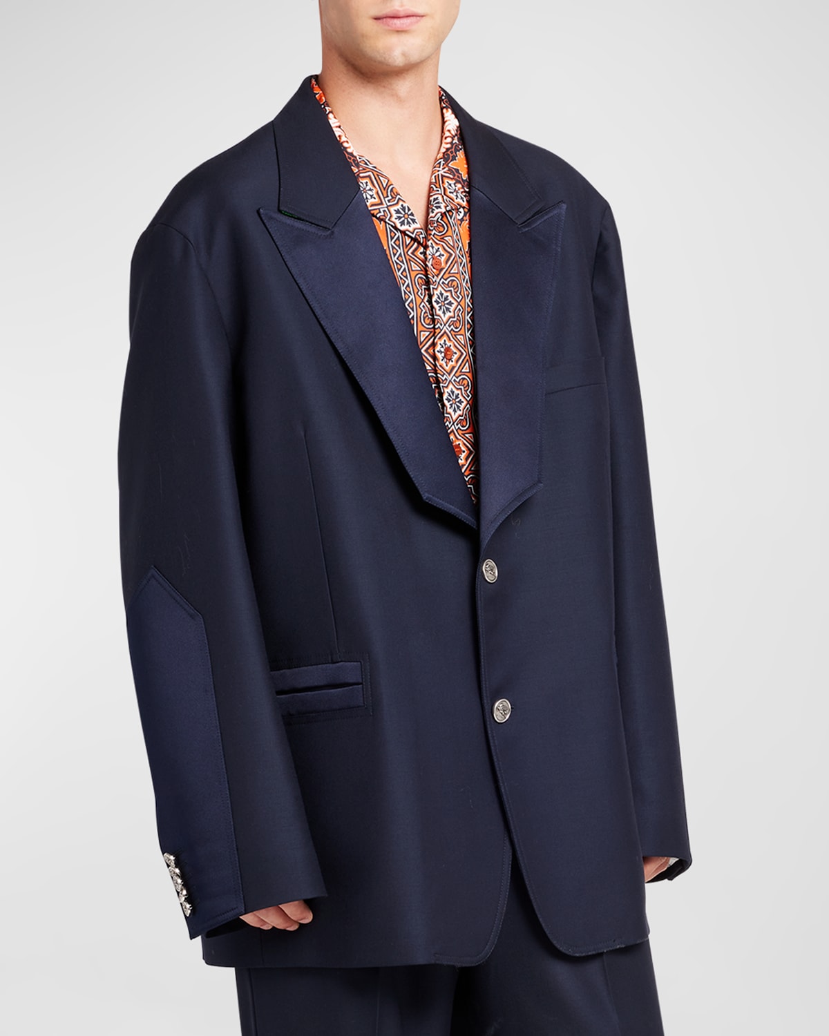 Men's Retro Wool-Blend Suit Jacket
