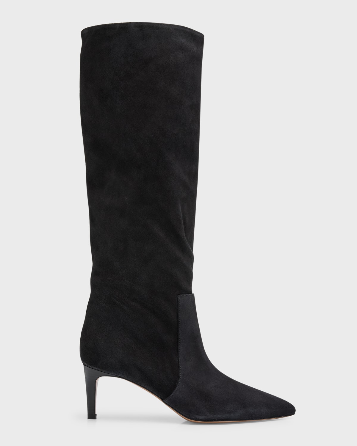 Shop Paris Texas Suede Stiletto Tall Boots In Off Black