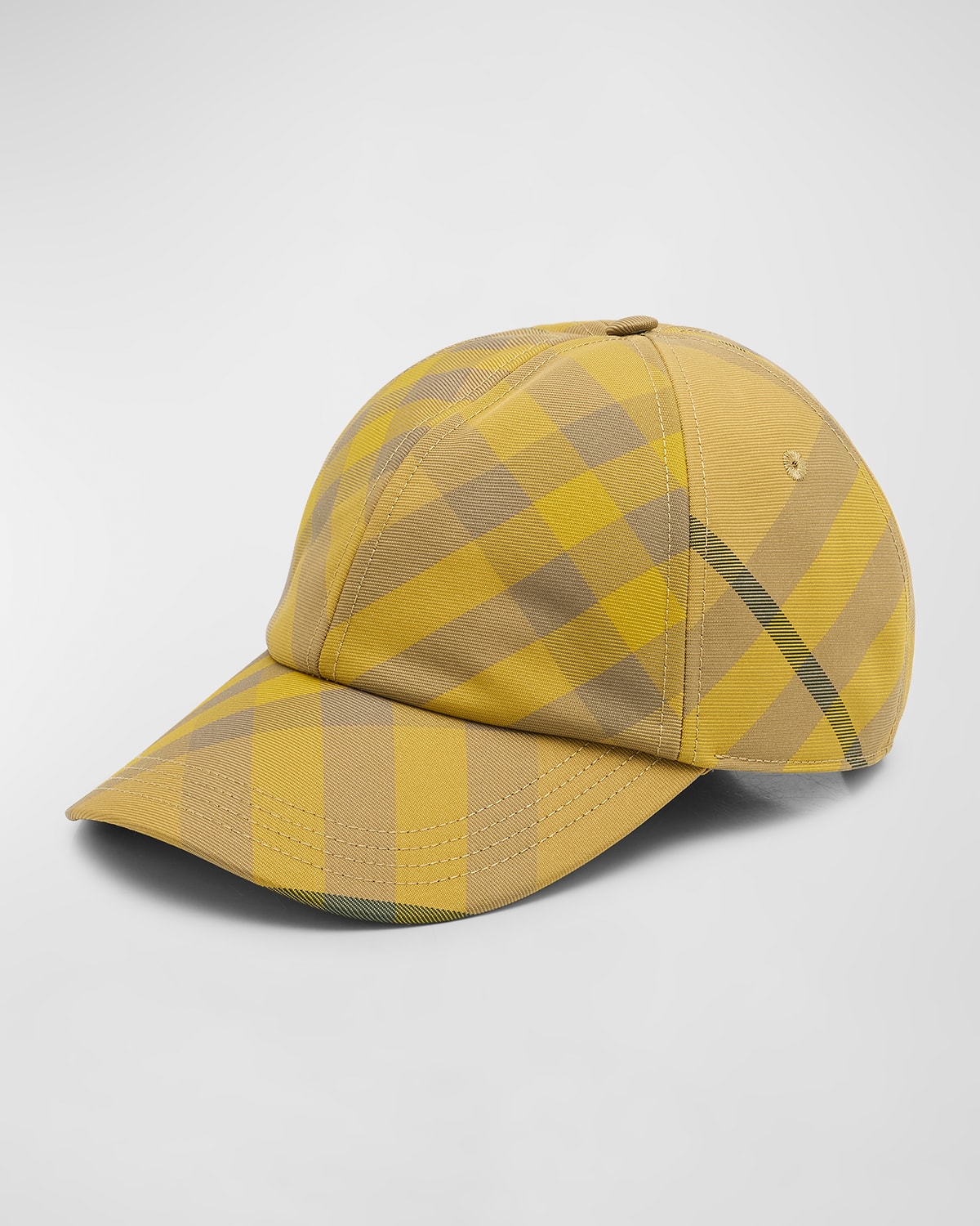 Shop Burberry Men's Washed Check 6-panel Baseball Hat In Cedar
