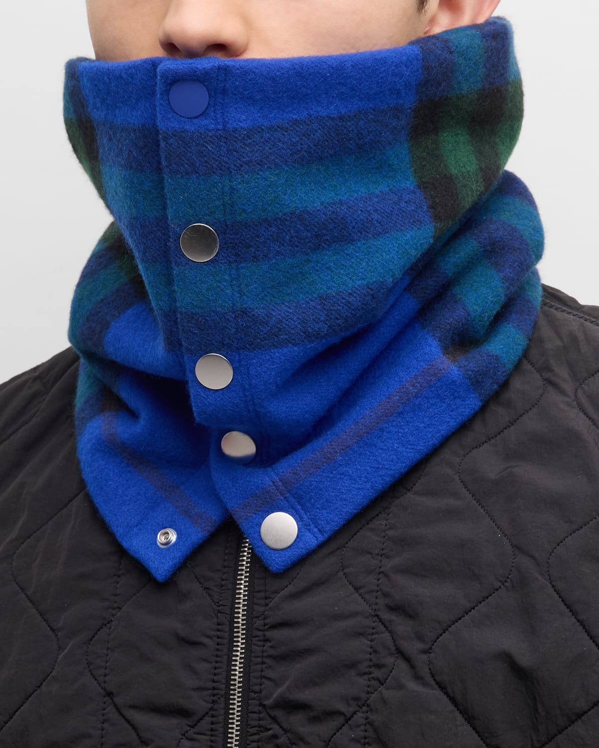 Burberry Men's Cashmere Check Snood Scarf In Knight