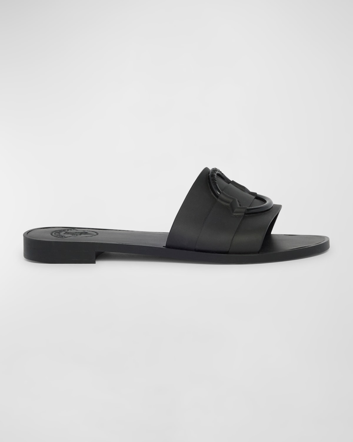 Mon Rubber Logo Flat Slide Sandals